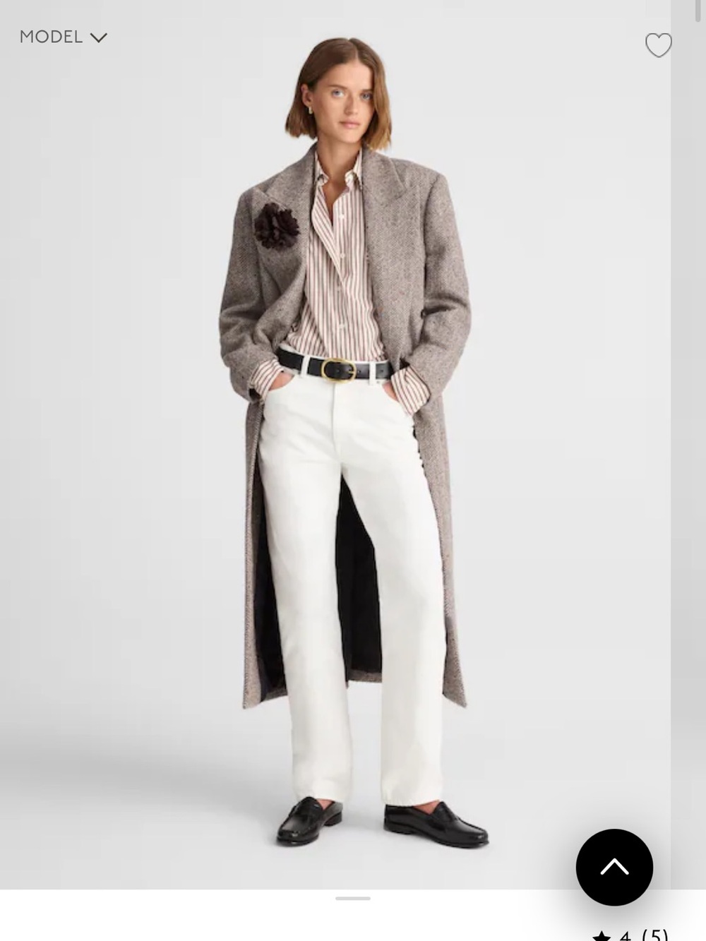 Madewell x Alexa Chung slim boyfriend white jeans